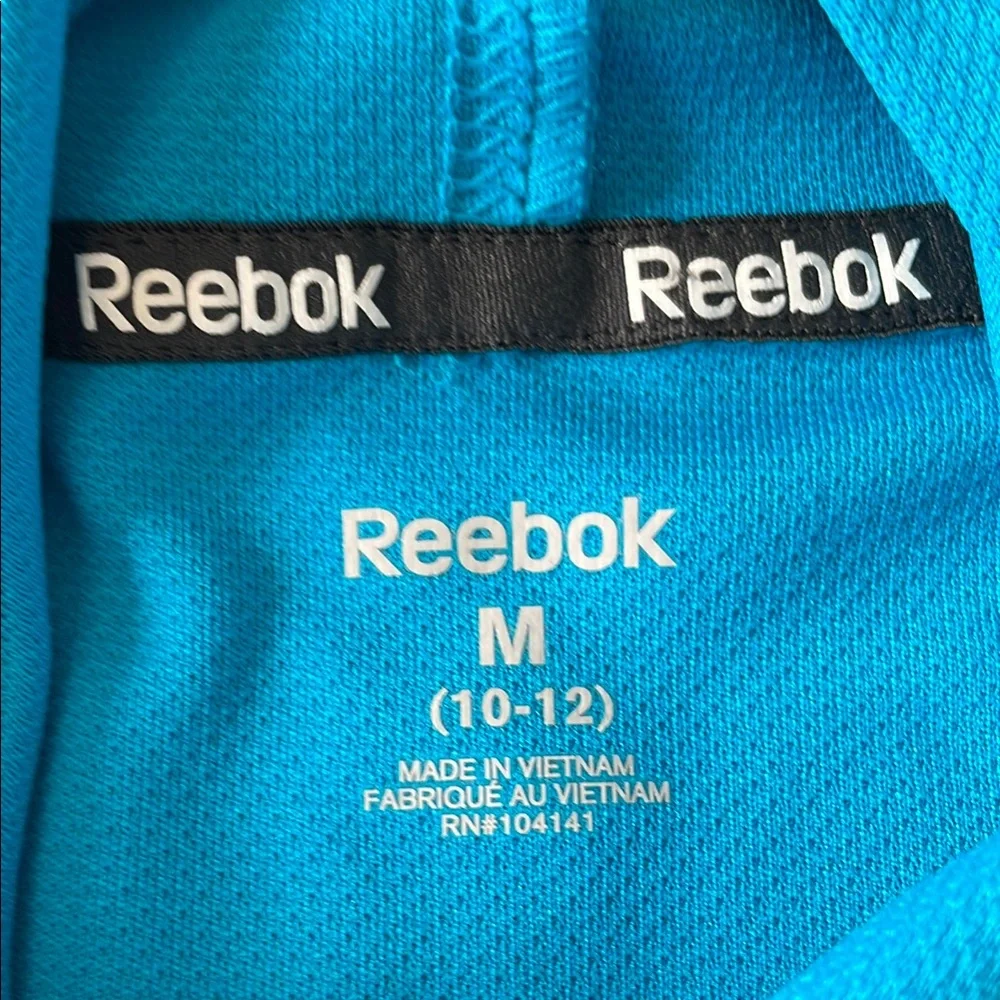 REEBOK Boys Mesh Hoodie Tank Top Caribbean Blue Speedwick Fabric Casual Medium